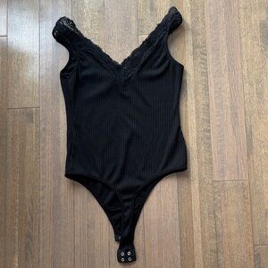 Dex Black Lace V-Neck Bodysuit